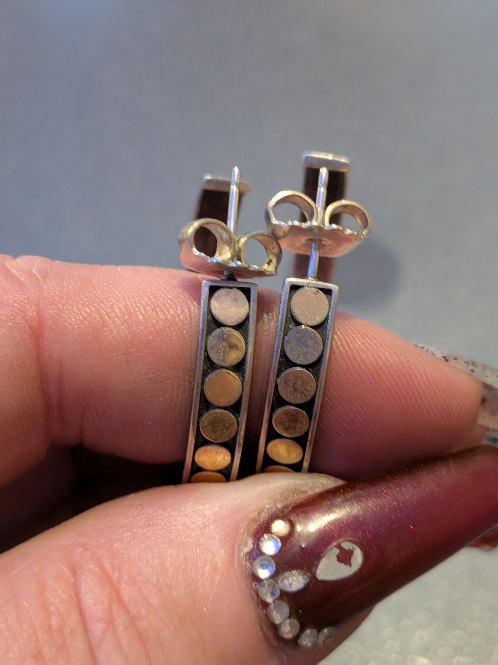 🔴Authentic RARE JOHN HARDY LARGE Dot Collection Sterling Silver&Gold Earrings🔴 - Picture 2 of 4